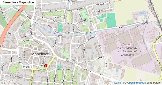 Zámecká - mapa ulice