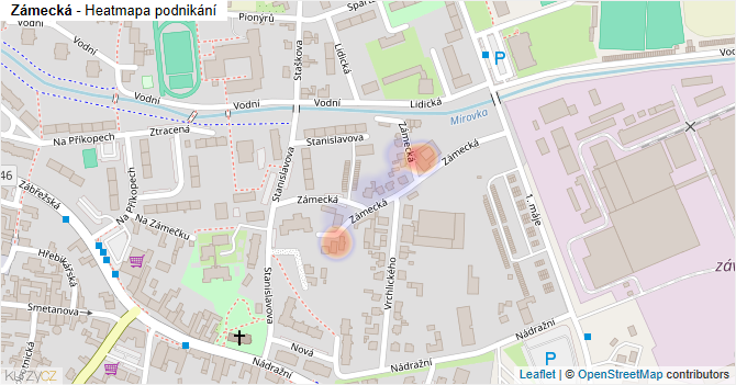 Zámecká - mapa podnikání