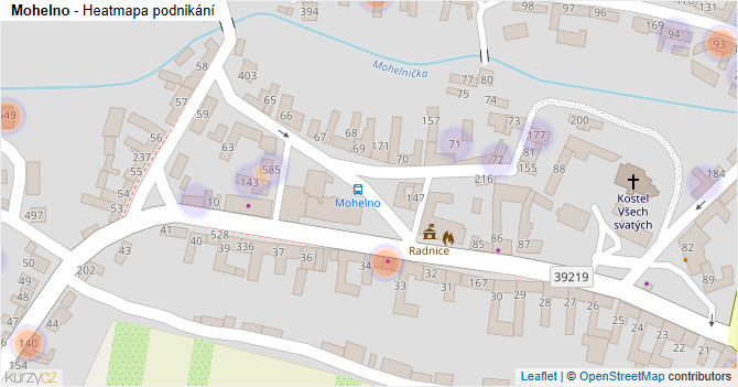 Mohelno - mapa podnikání