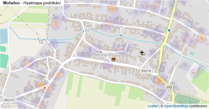 Mohelno - mapa podnikání