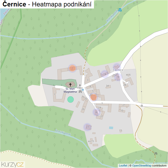 Mapa Černice - Firmy v části obce.