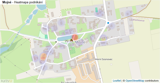 Mojné - mapa podnikání