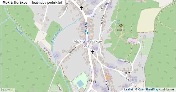 Mokrá-Horákov - mapa podnikání