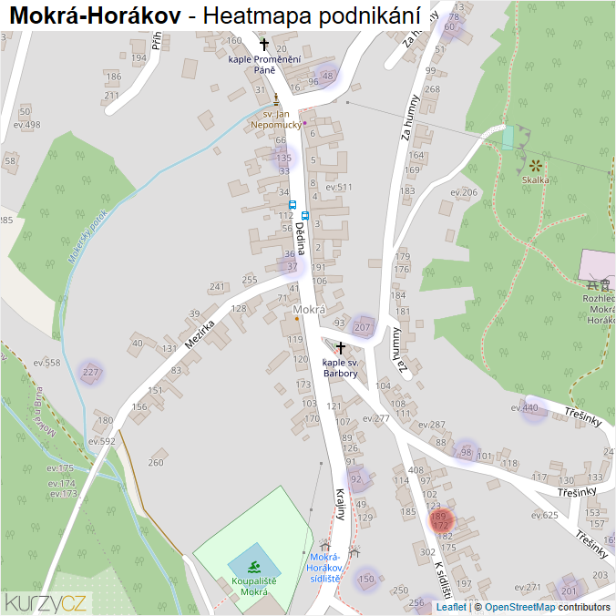 Mapa Mokrá-Horákov - Firmy v obci.