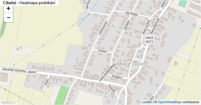 Cihelní - mapa podnikání