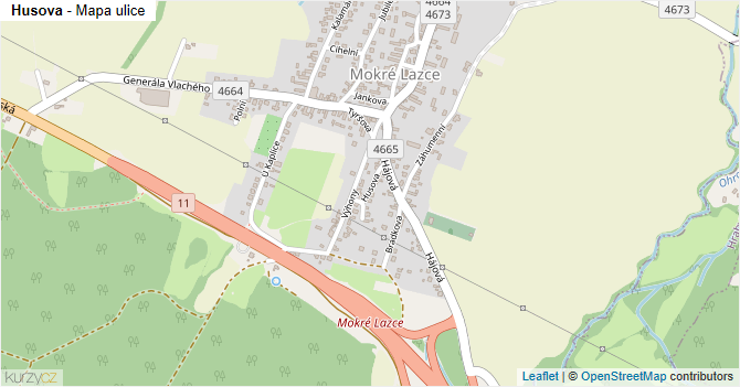 Husova - mapa ulice