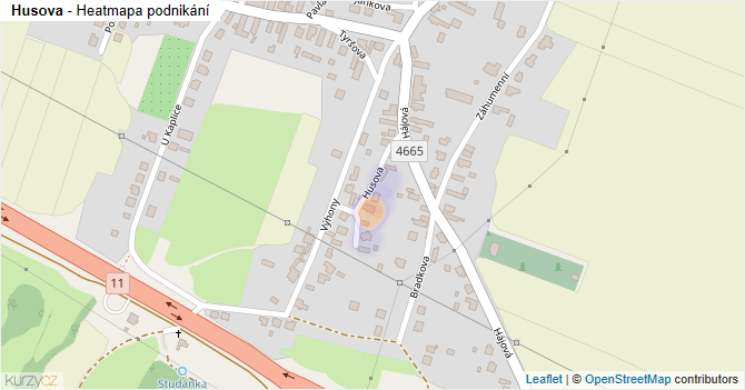 Husova - mapa podnikání