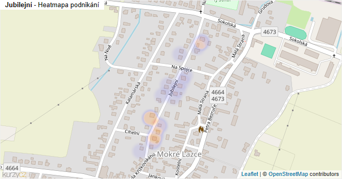 Jubilejní - mapa podnikání