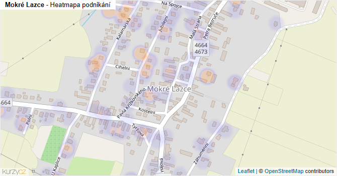 Mokré Lazce - mapa podnikání
