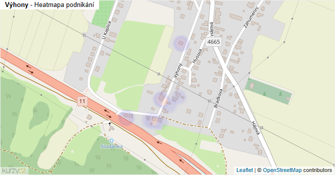 Výhony - mapa podnikání