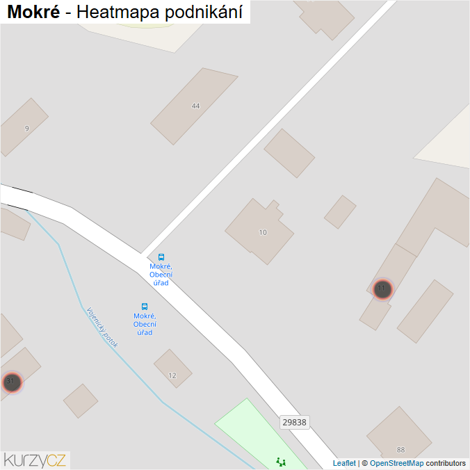 Mapa Mokré - Firmy v obci.