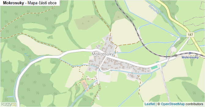 Mokrosuky - mapa části obce