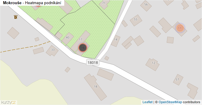 Mokrouše - mapa podnikání