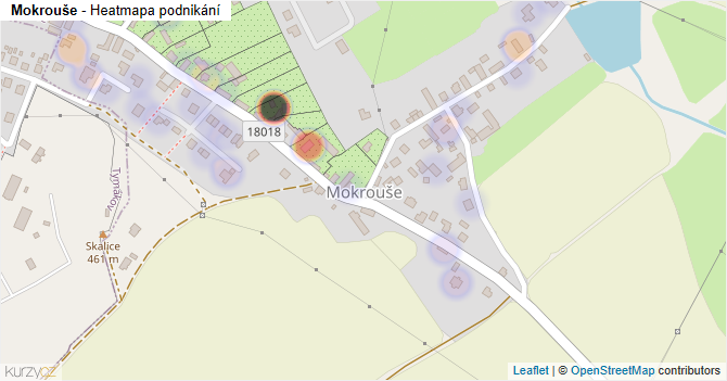 Mokrouše - mapa podnikání