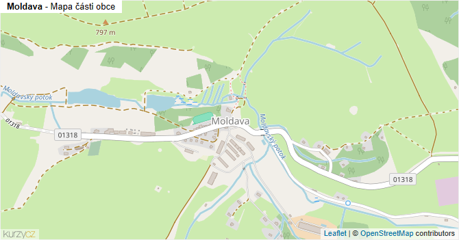 Moldava - mapa části obce