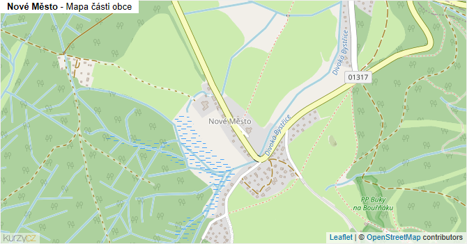 Nové Město - mapa části obce