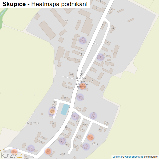 Mapa Skupice - Firmy v části obce.