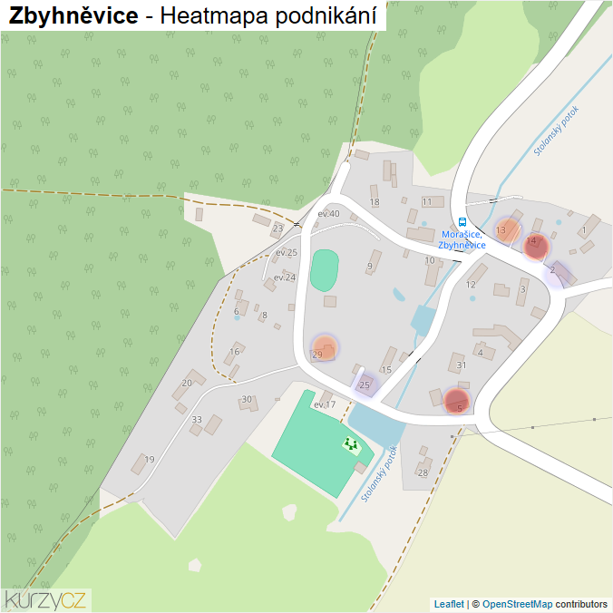 Mapa Zbyhněvice - Firmy v části obce.