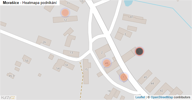 Morašice - mapa podnikání