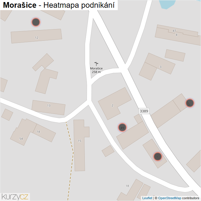 Mapa Morašice - Firmy v obci.