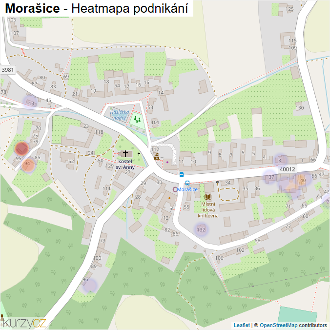 Mapa Morašice - Firmy v části obce.