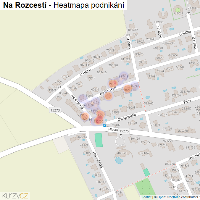 Mapa Na Rozcestí - Firmy v ulici.