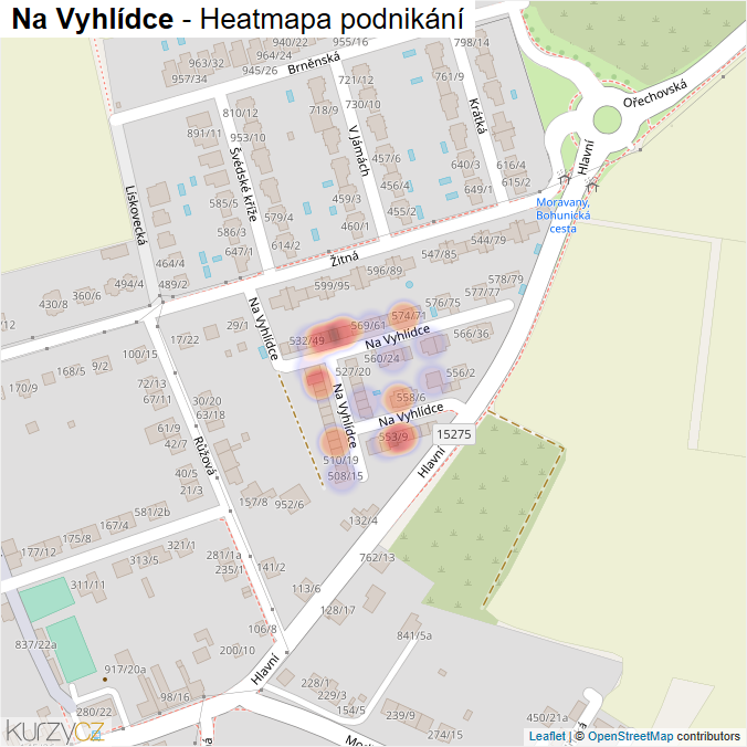 Mapa Na Vyhlídce - Firmy v ulici.