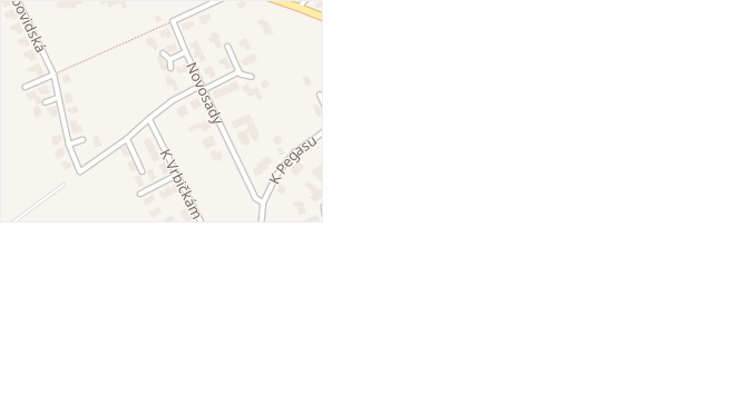 Novosady v obci Moravany - mapa ulice