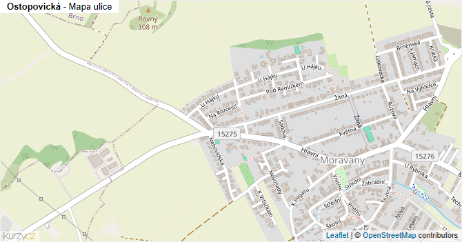 Ostopovická - mapa ulice