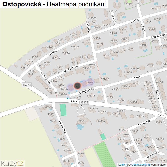 Mapa Ostopovická - Firmy v ulici.