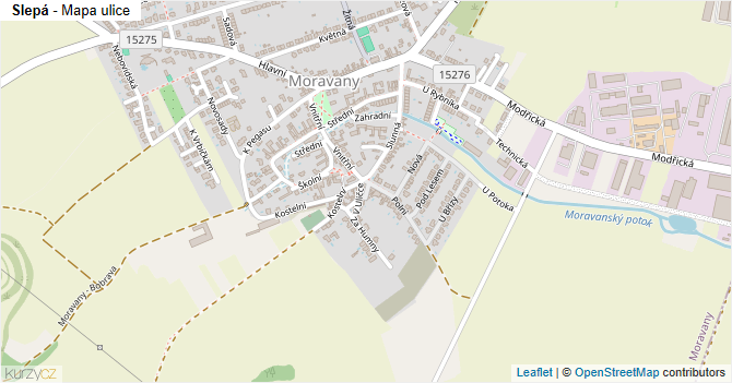 Slepá - mapa ulice