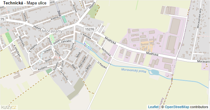Technická - mapa ulice