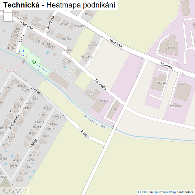Mapa Technická - Firmy v ulici.