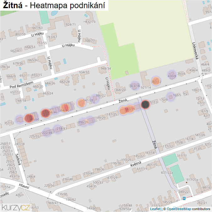 Mapa Žitná - Firmy v ulici.