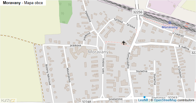 Moravany - mapa obce