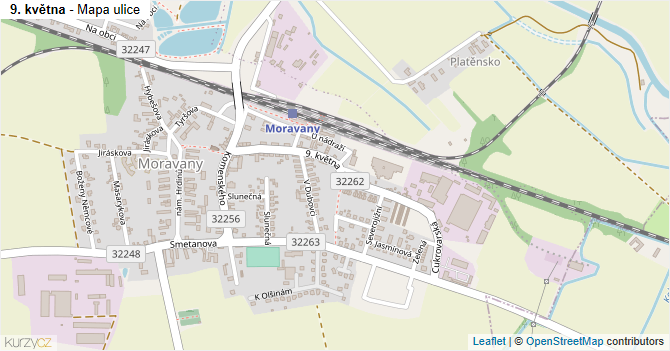 9. května - mapa ulice
