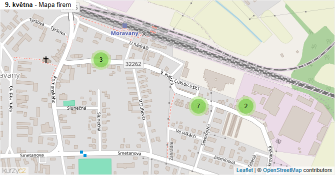 9. května - mapa firem