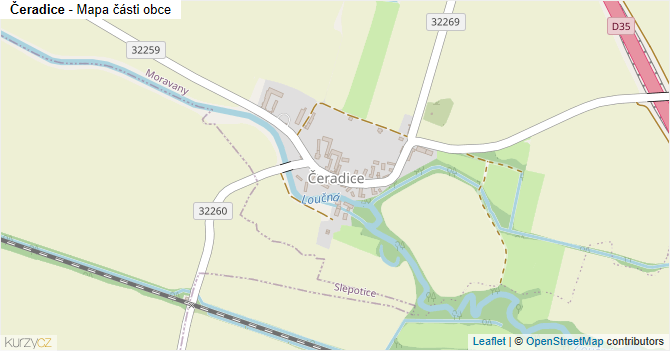 Čeradice - mapa části obce