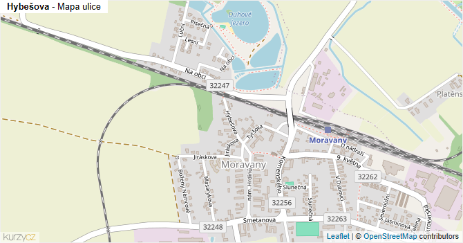 Hybešova - mapa ulice
