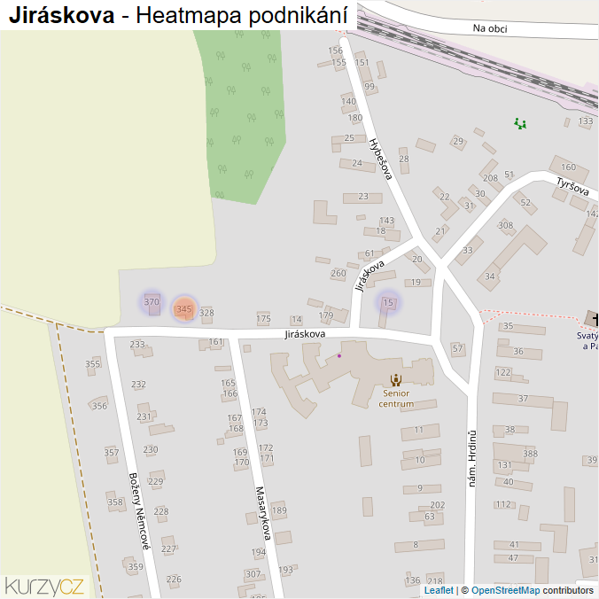 Mapa Jiráskova - Firmy v ulici.