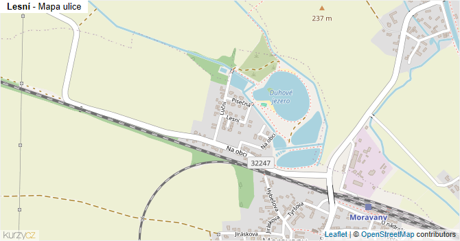 Lesní - mapa ulice