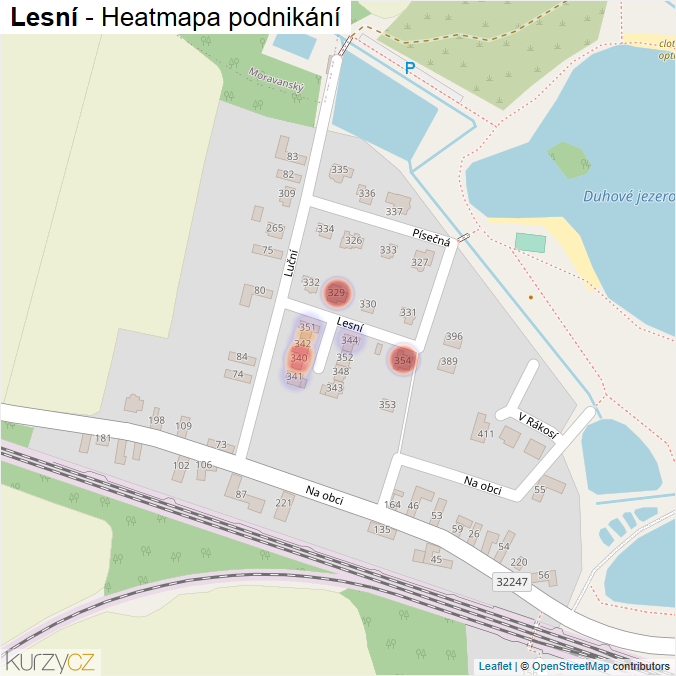 Mapa Lesní - Firmy v ulici.