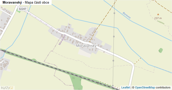 Moravanský - mapa části obce