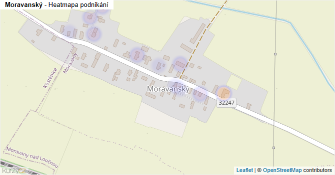 Moravanský - mapa podnikání