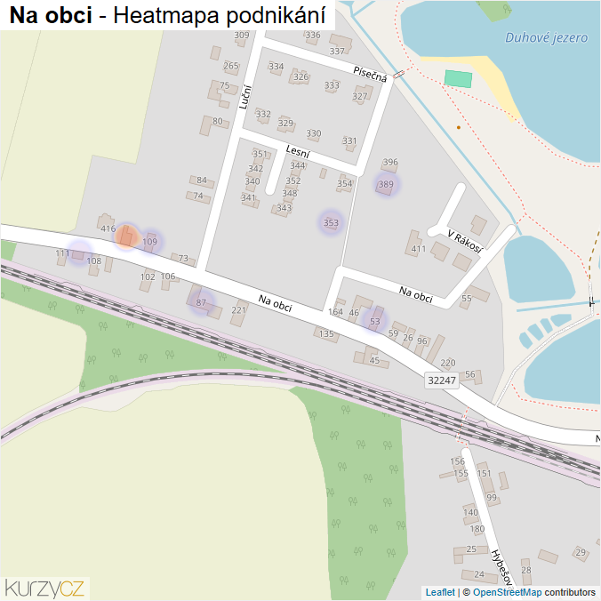 Mapa Na obci - Firmy v ulici.