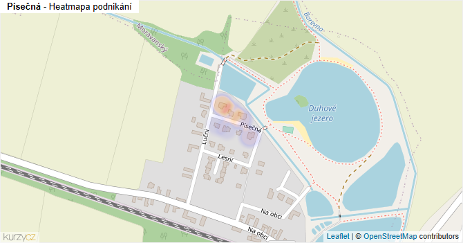 Písečná - mapa podnikání