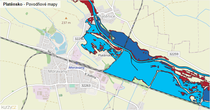 Platěnsko - záplavové mapy stoleté vody