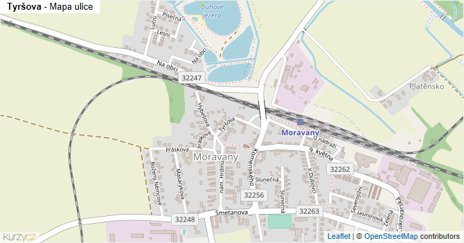 Tyršova - mapa ulice