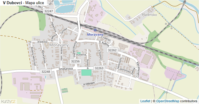 V Dubovci - mapa ulice