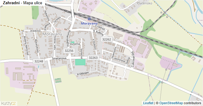 Zahradní - mapa ulice